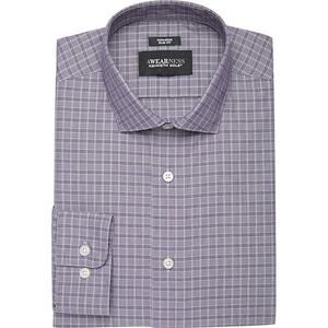 Awearness Kenneth Cole Purple Check Slim Fit Dress Shirt 16 32/33 Cotton